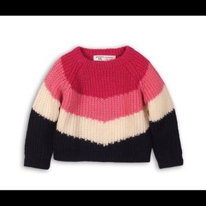 Pink color block sweater
